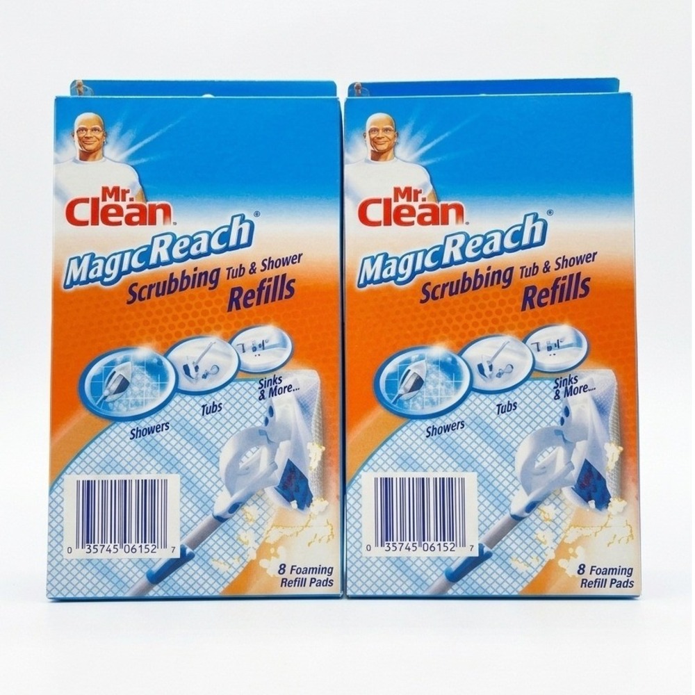 2pk Mr Clean Magic Reach Scrubbing Tub Shower Refills 16 Pads 035745061527